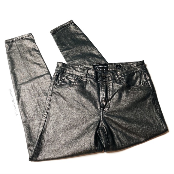 Lucky Brand Denim - Lucky Brand Grey Metallic Coated Ava Skinny Jean 4